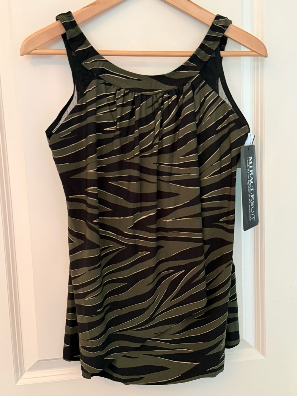 Miraclesuit Seabra Ursula Tankini Top Size 12 Olivetta Green Underwire Swim NWT - Picture 2 of 10
